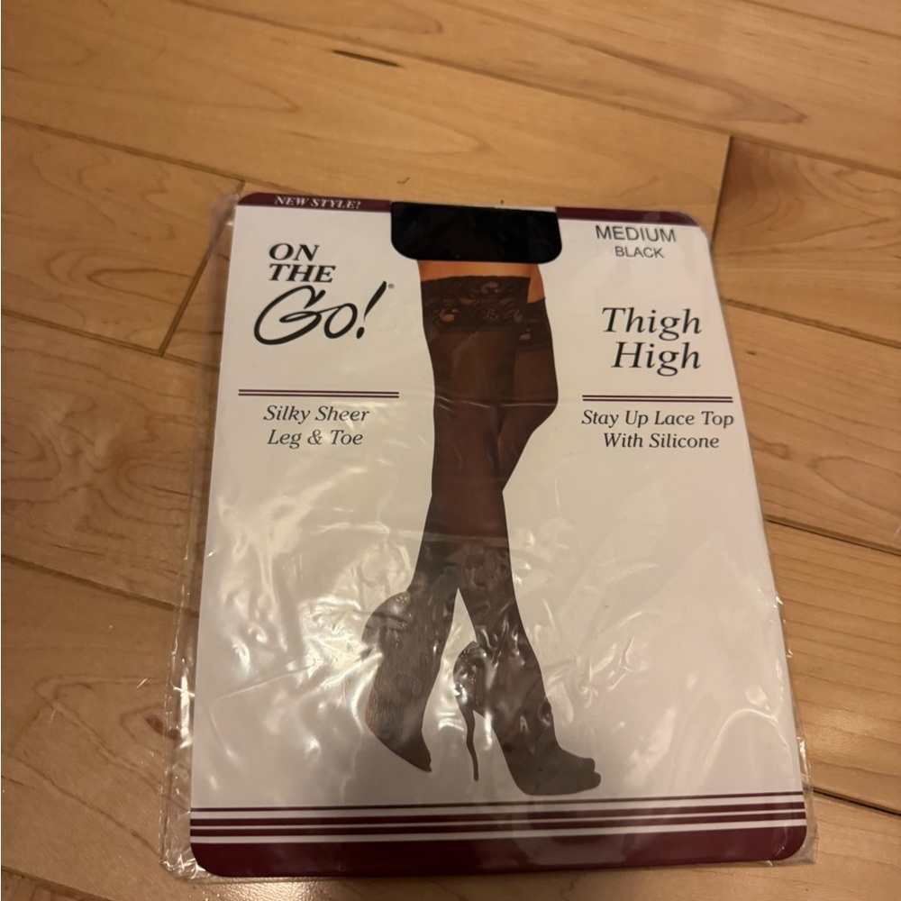 Silky Sheer Thigh Highs - Black